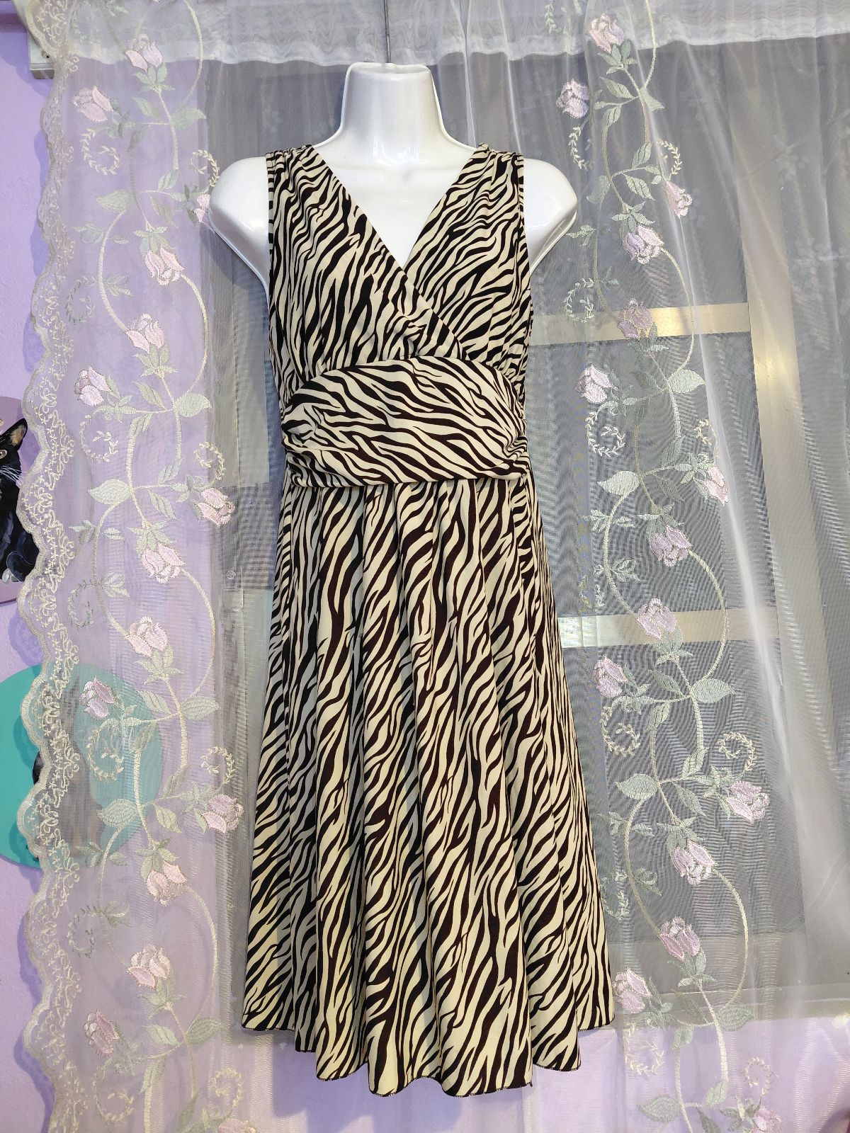 Vestido Midi Estampado Animal Print Talla S