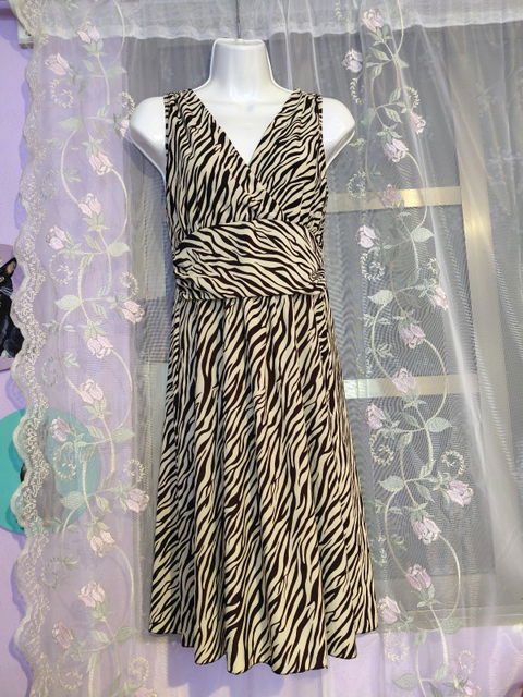 Vestido Midi Estampado Animal Print Talla S