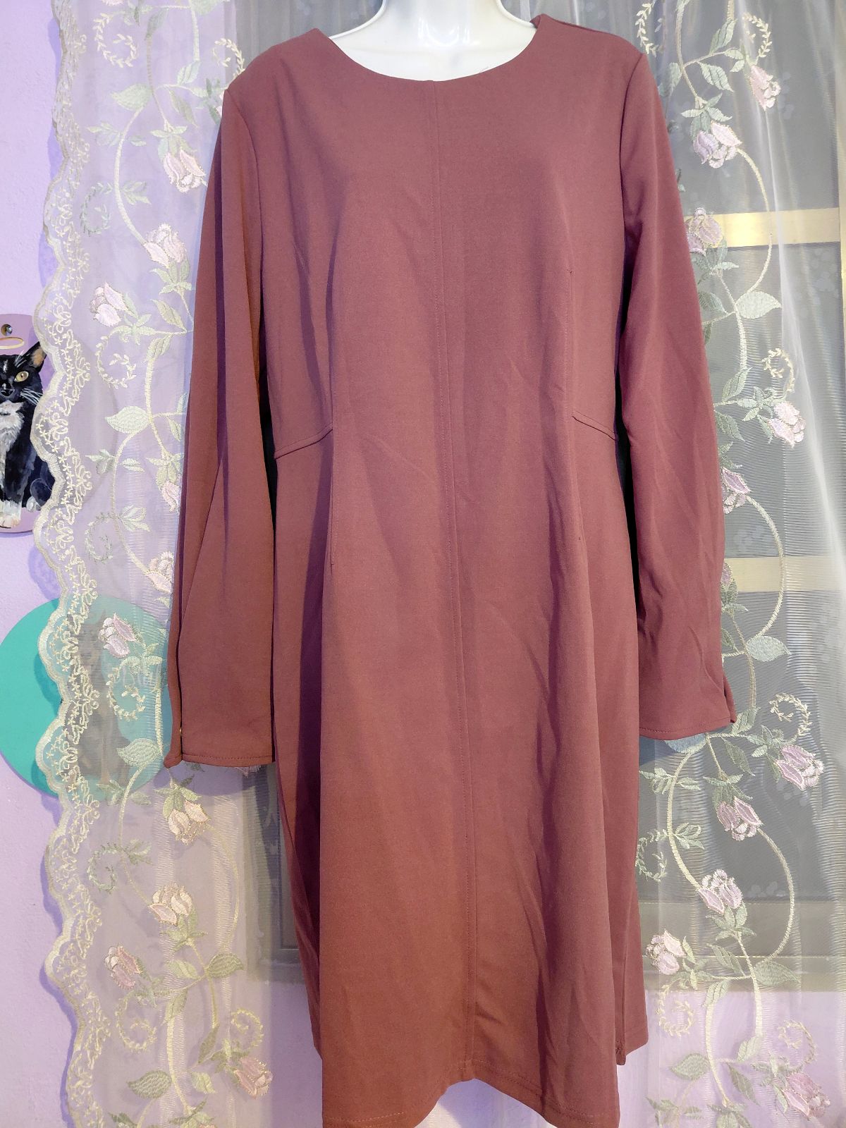 Vestido Midi Rosa Palo con Cierre Dorado - Talla XL