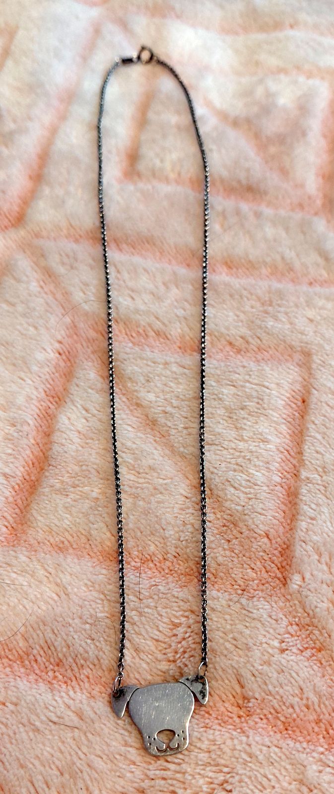 Conjunto de cadena y dije de perro calado