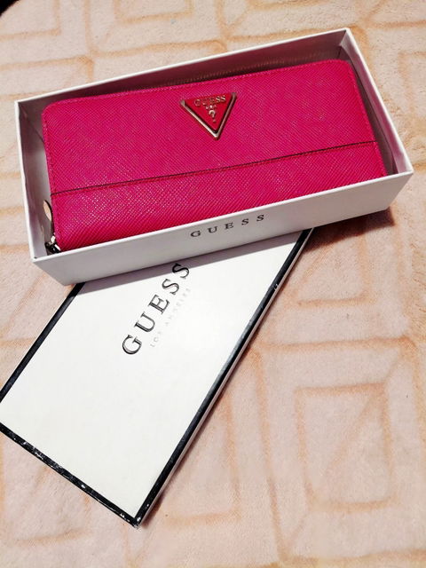 Cartera Guess Original Zip-Around Fucsia