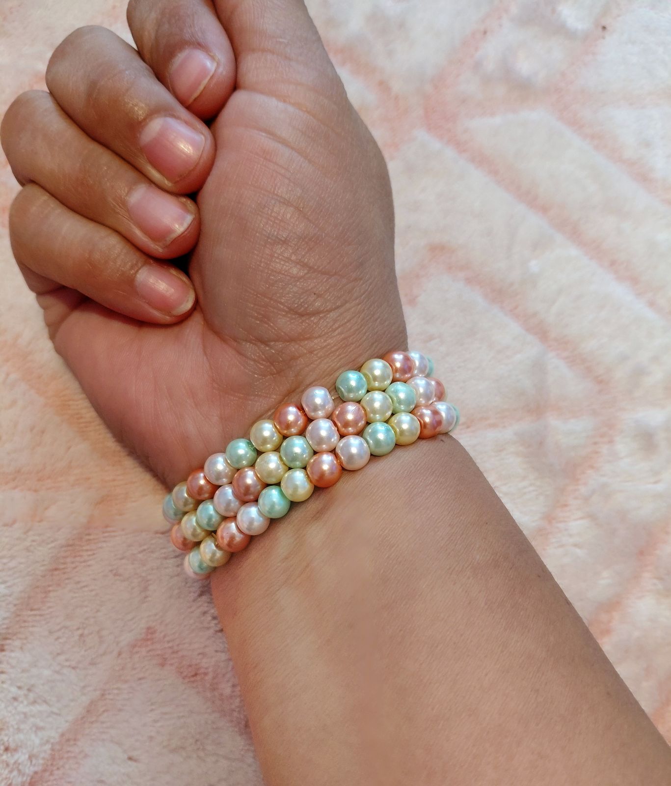 Set de 3 Pulseras Multicolor Artesanal con Perlas