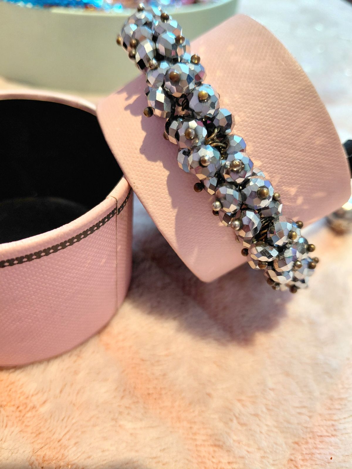 Pulsera de Cuentas Facetadas con Brillo Espejo