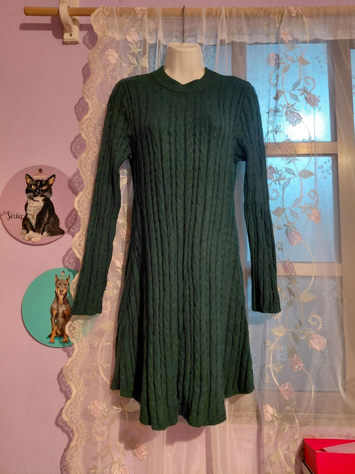 Vestido de Punto Espalda Descubierta Verde Pino Talla XL