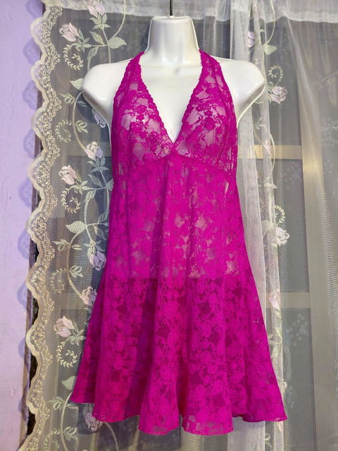 Baby Doll de Encaje Rosa Mexicano XL