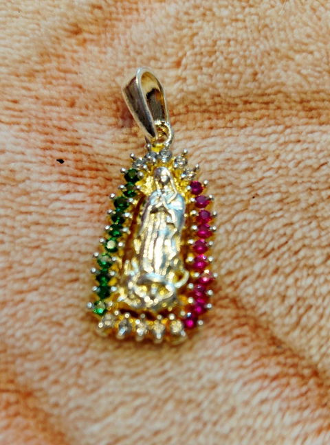 Dije Virgen de Guadalupe con Circonias Multicolores