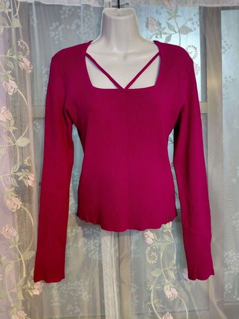 Blusa Fucsia Tejido Acanalado Jennifer Lopez
