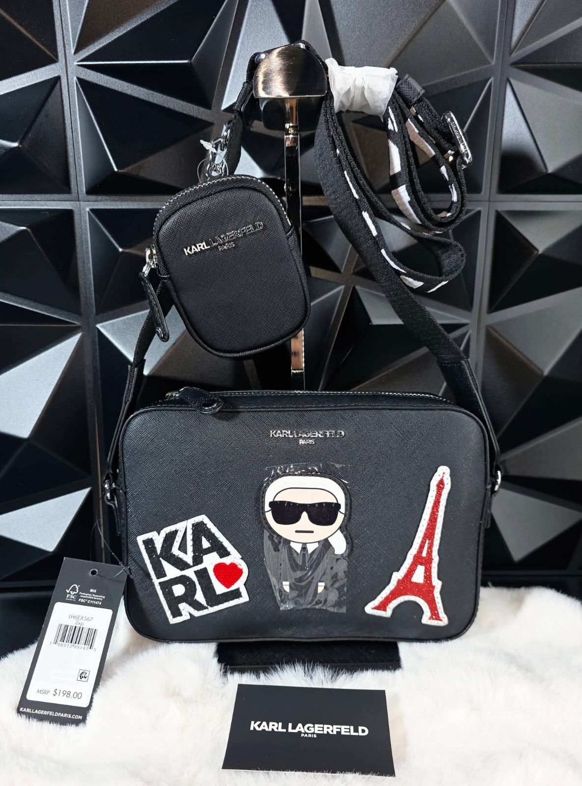 Crossbody Karl Lagerfeld con monedero✨️original 🖤🎈