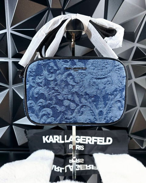 Crossbody Karl Lagerfeld Original Nueva - Denim Doble Cierre