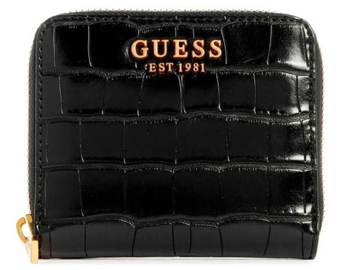 Cartera Guess Laurel negra tipo cocodrilo