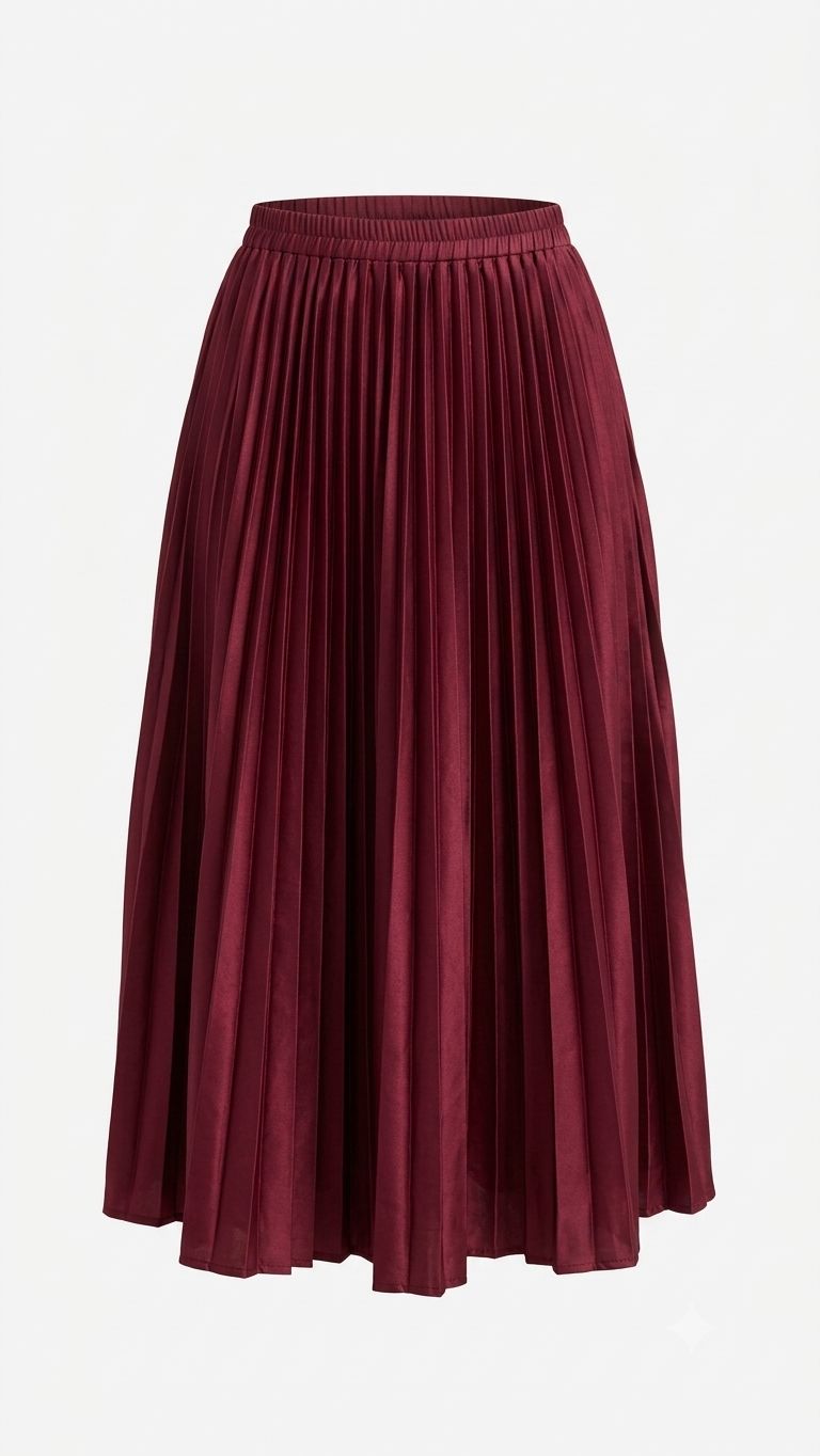 Falda plisada color burdeos de SHEIN