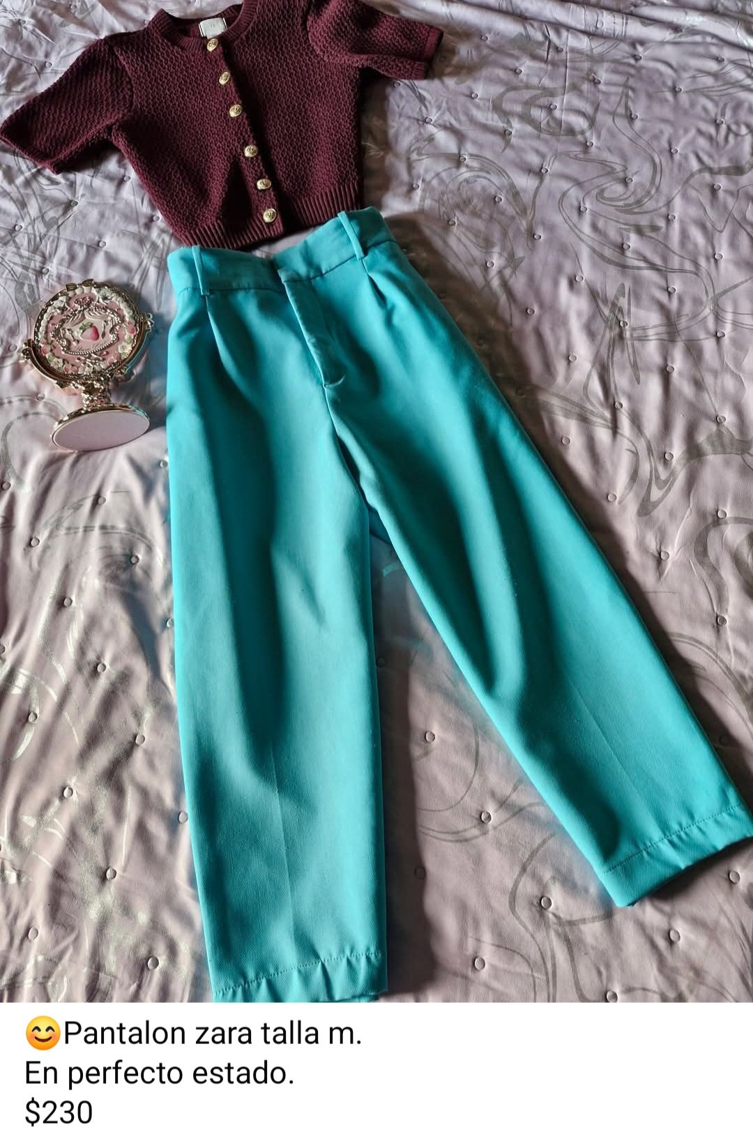 Pantalón Zara Talla M Capri en Buen Estado
