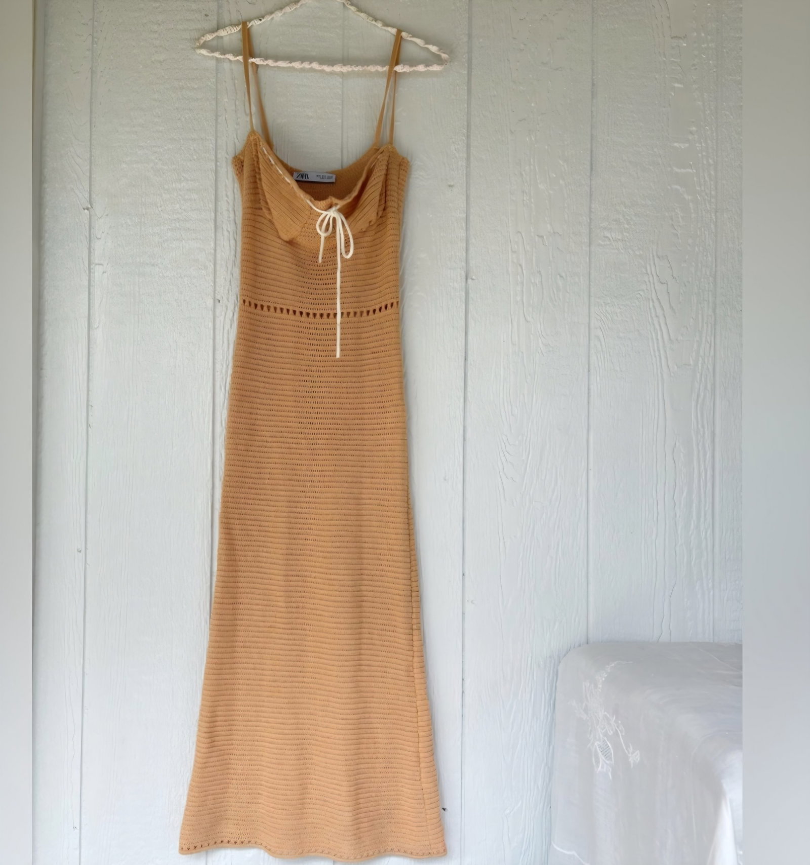 Vestido Midi de Zara Tejido a Crochet 