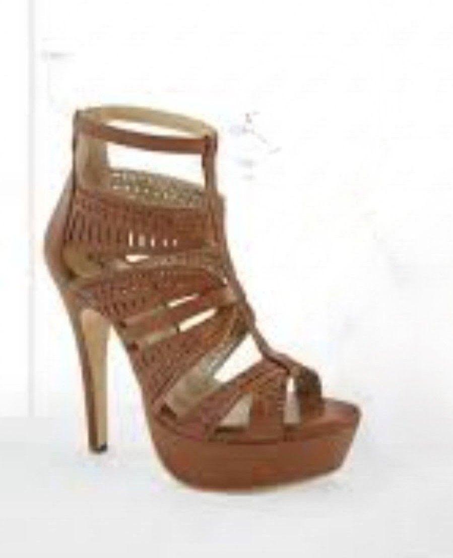 Zapatillas de Tacón Alto con Plataforma Camel