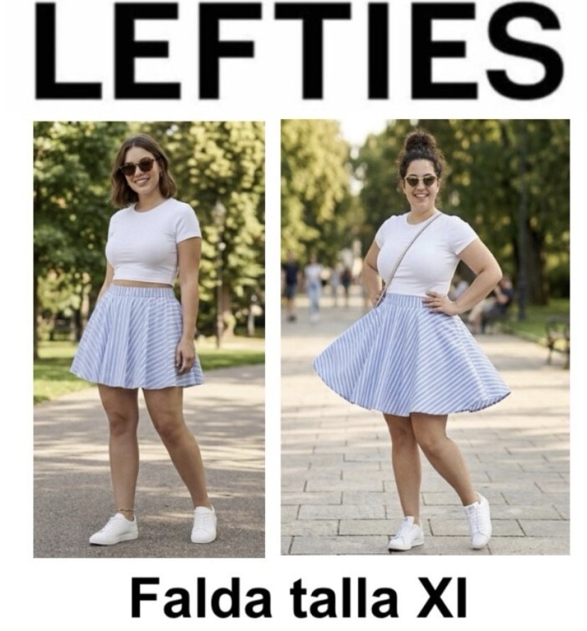 Falda Lefties Talla XL - Bicolor con Vuelo