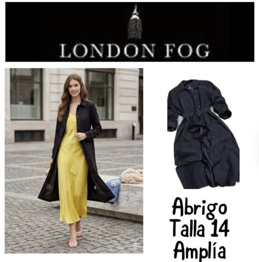 Maxi Gabardina London Fog Talla 14 - Como Nueva