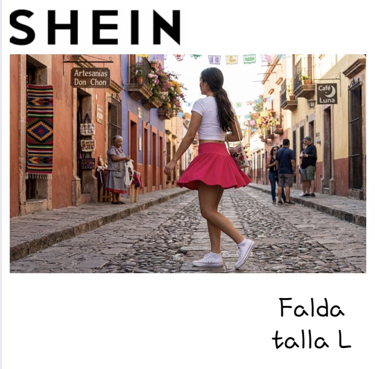 Falda corta SHEIN talla L color rojo