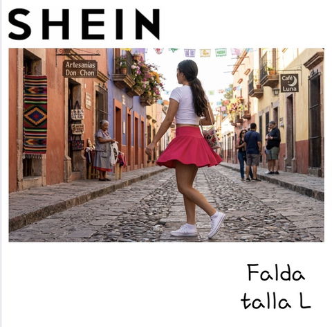 Falda corta SHEIN talla L color rojo