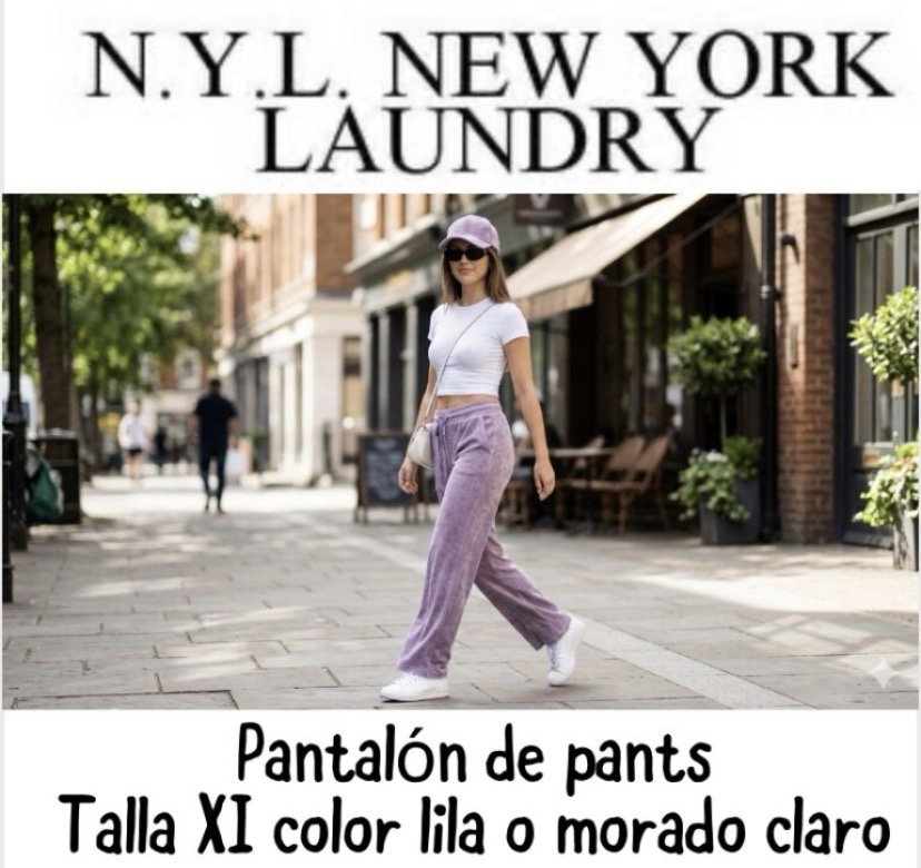 Pantalón de pants N.Y.L. New York Laundry Talla XL Color Lila