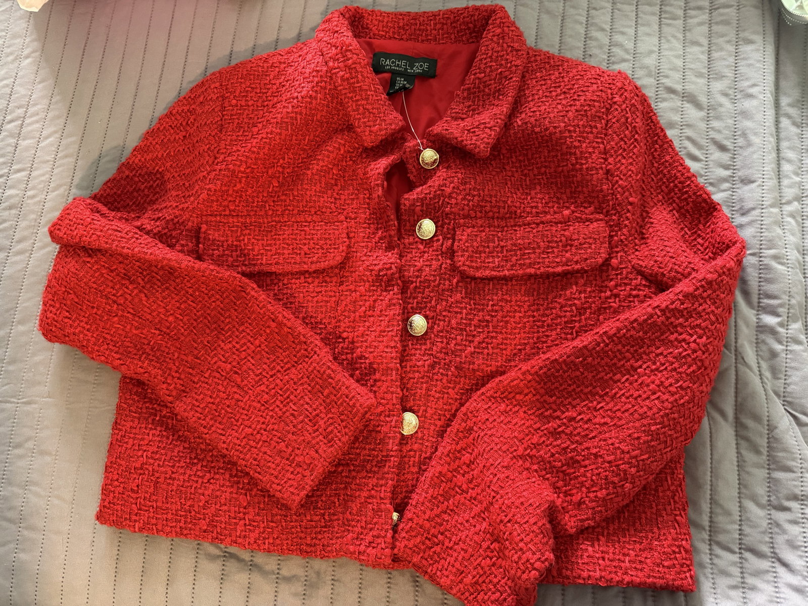 Chaqueta tipo Chanel roja talla M