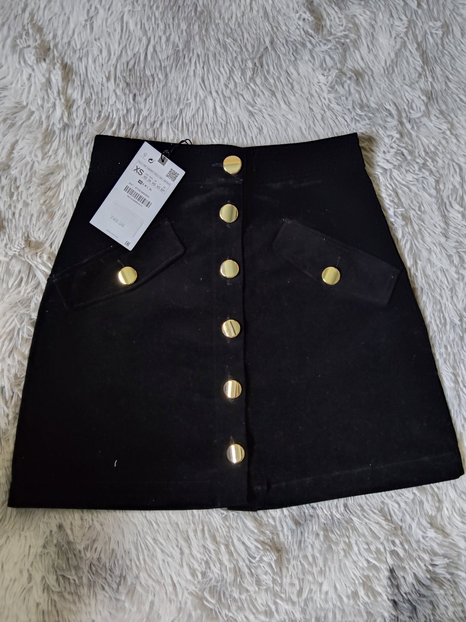 Falda Zara Nueva con Etiqueta Talla XS Terciopelo