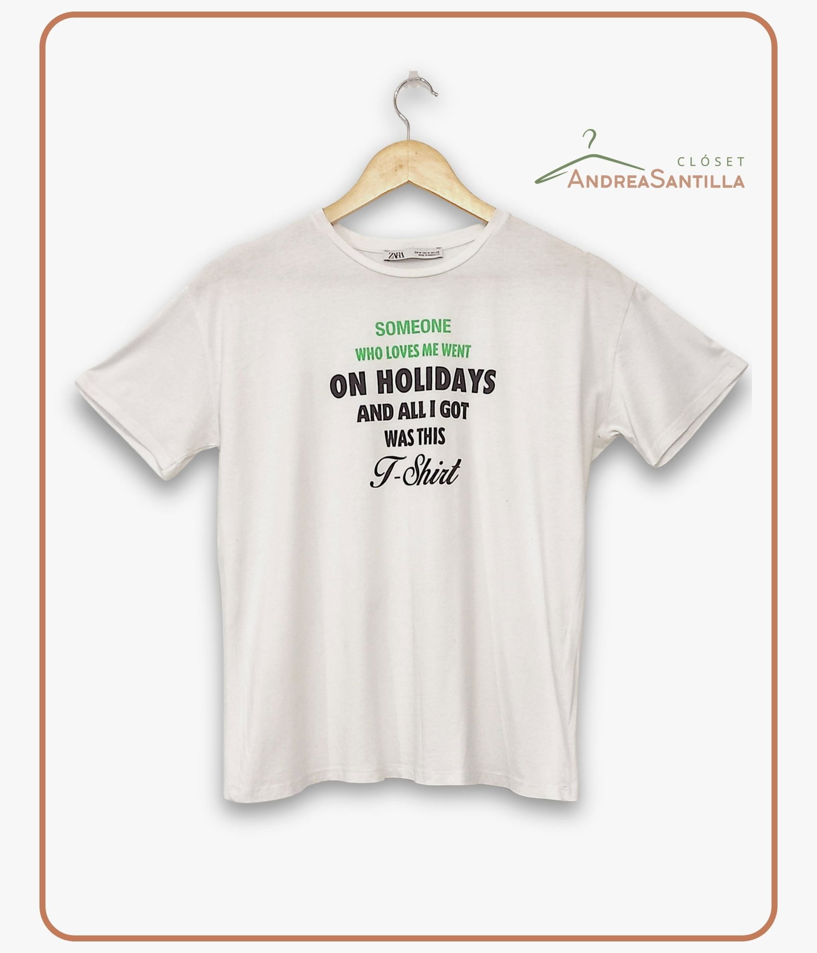 Playera estampada con frase Zara
