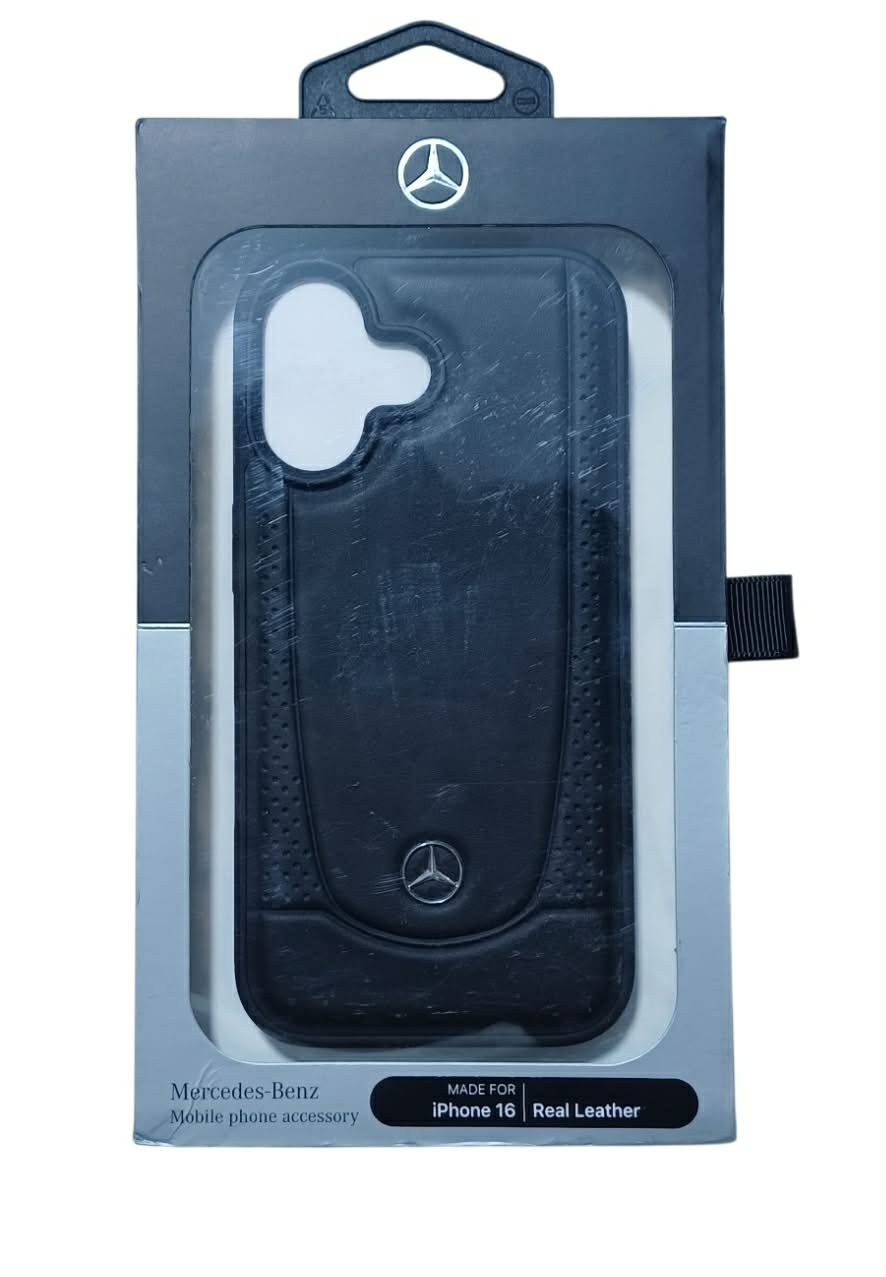 Funda para iPhone 16 Mercedes Benz Original de Piel Genuina