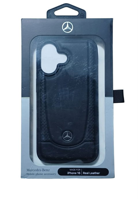 Funda para iPhone 16 Mercedes Benz Original de Piel Genuina