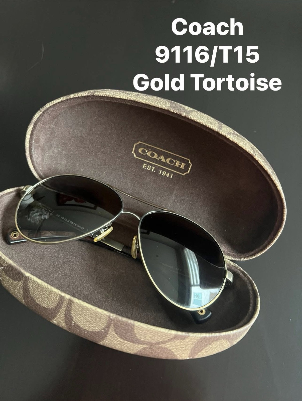Lentes Coach 9116/T15 Gold Tortoise con estuche