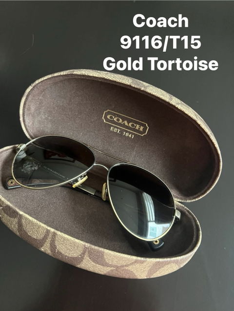 Lentes Coach 9116/T15 Gold Tortoise con estuche