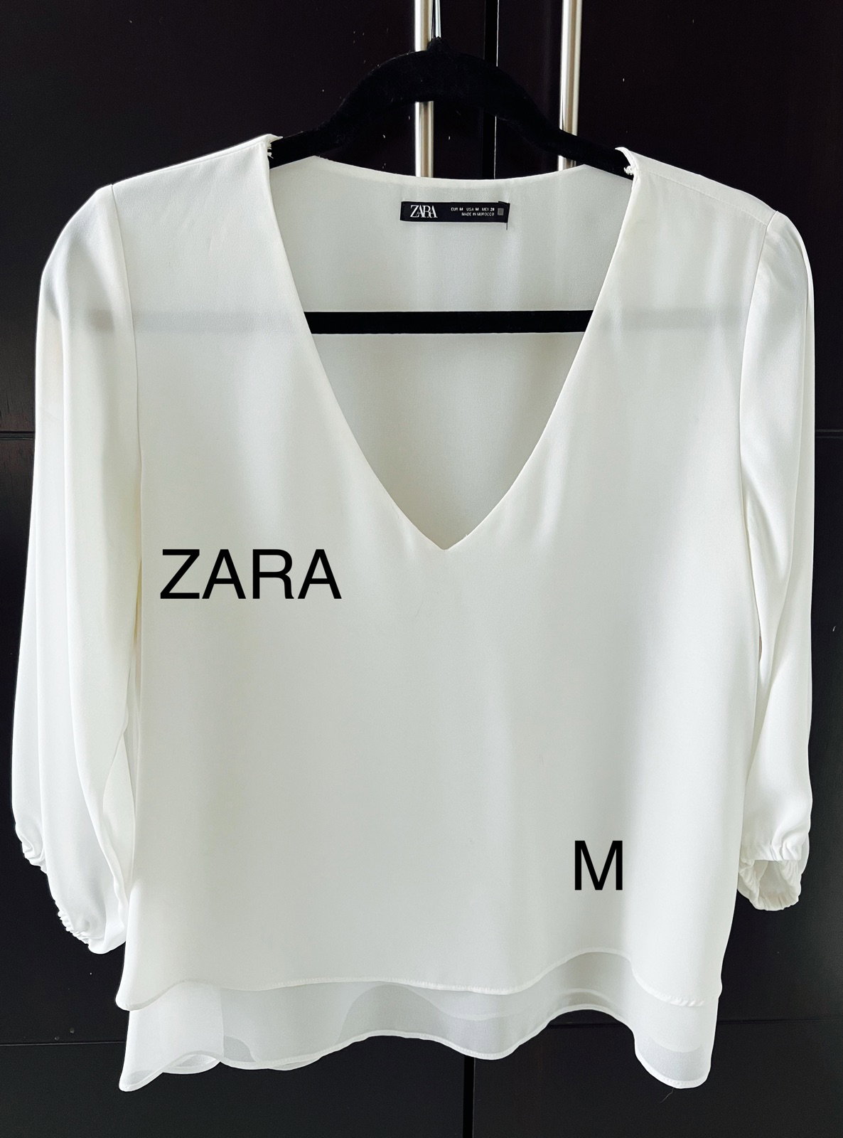 Blusa blanca de Zara, talla M