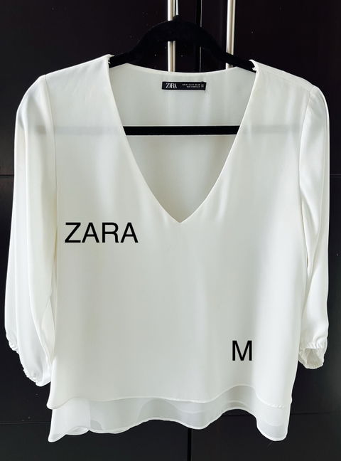 Blusa blanca de Zara, talla M
