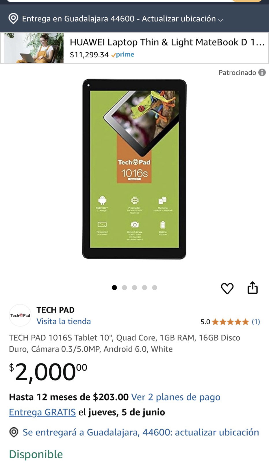Tablet Tech Pad 1016S 10.1" 16GB con Audífonos Inalámbricos