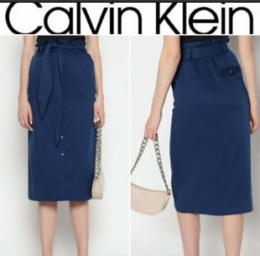 Falda Calvin Klein Azul a la Cintura Nueva con Etiquetas