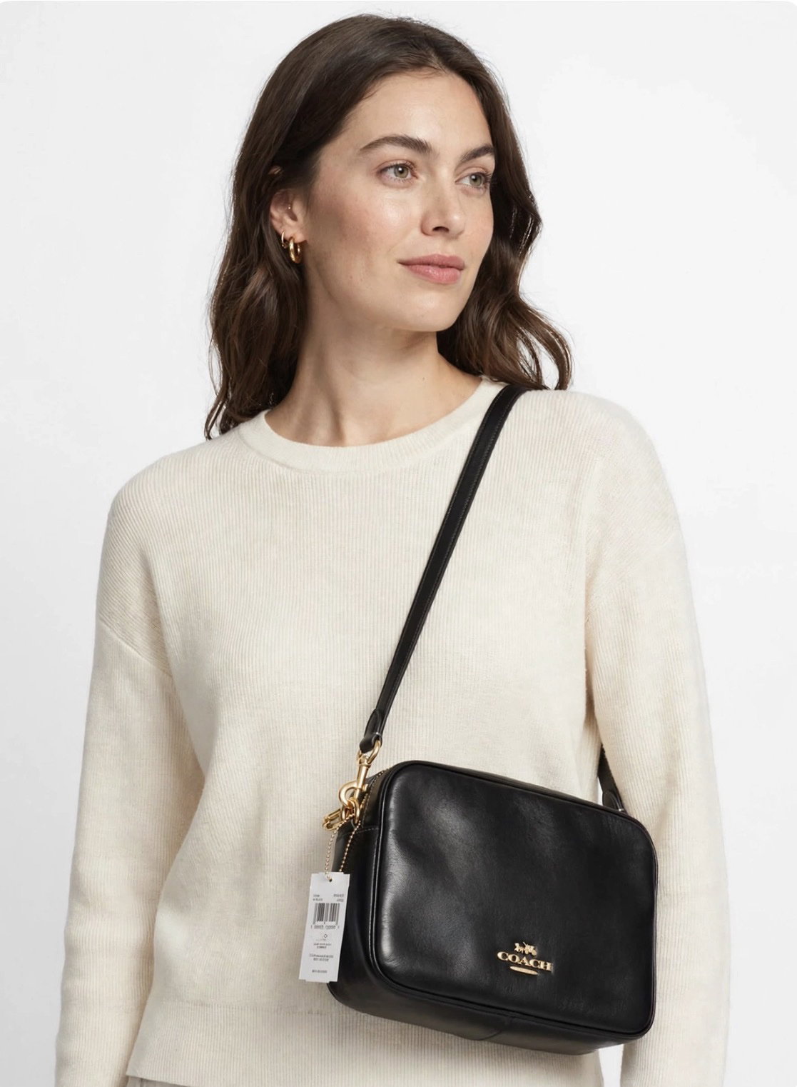Bolso Crossbody Coach Negro Doble Zíper Nuevo y Original