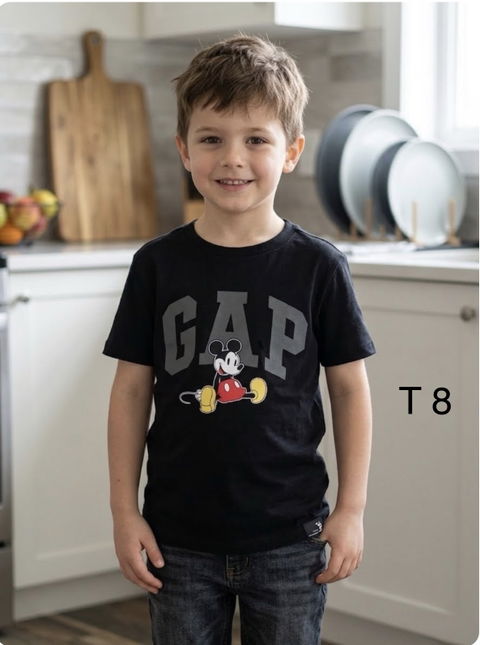 Playera Mickey Negro Talla 8 Niño