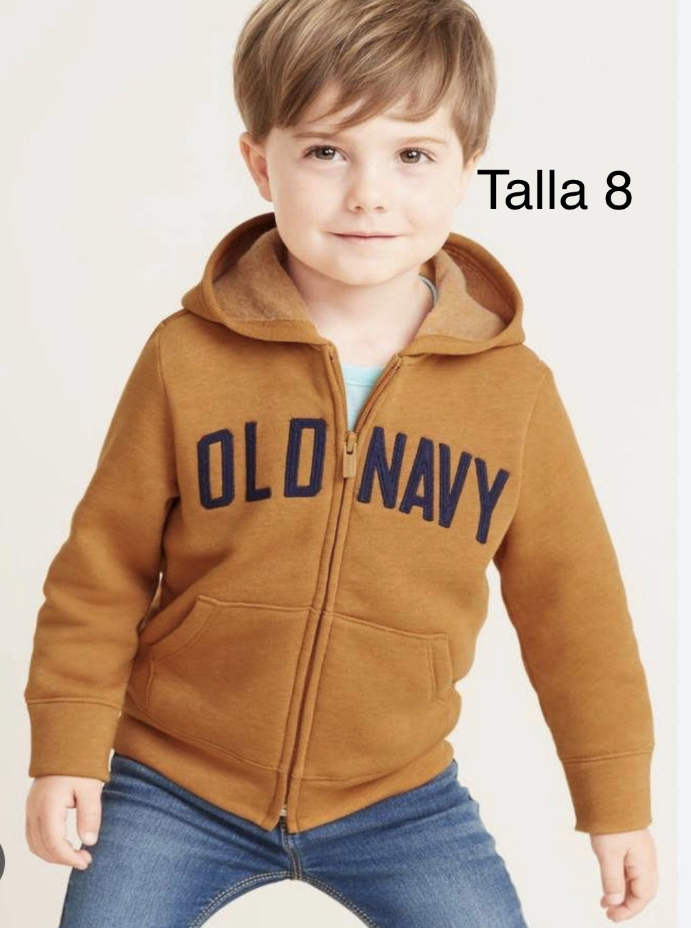 Sudadera Old Navy para niño con gorra, talla 8, nueva