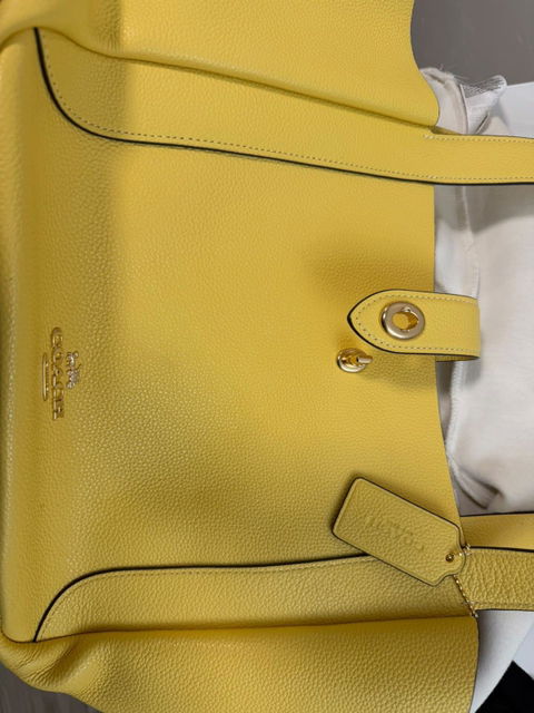 Coach Hadley Turnlock Tote Original Amarilla de Piel | CAL17