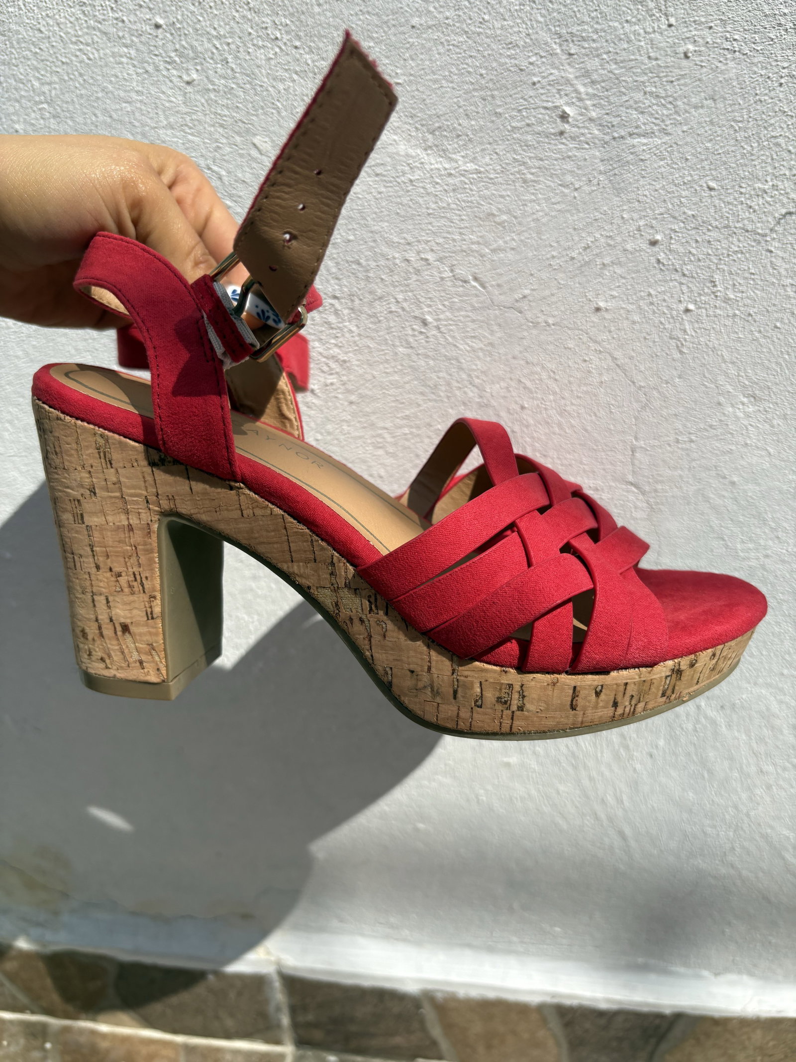 Tacones Nuevos Cuadrados Rojos