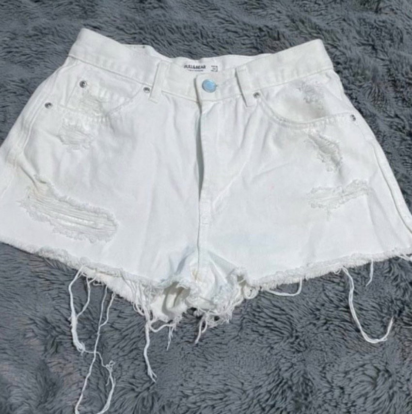 Shorts de mezclilla blancos Pull&Bear