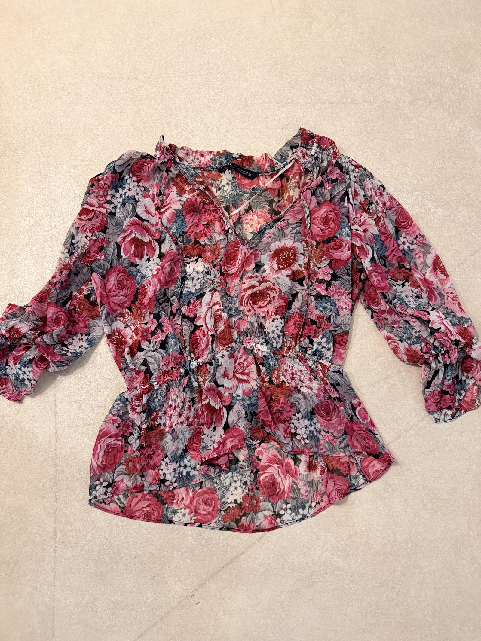 Blusa Zara Talla S con Mangas 3/4 - Colores Verano