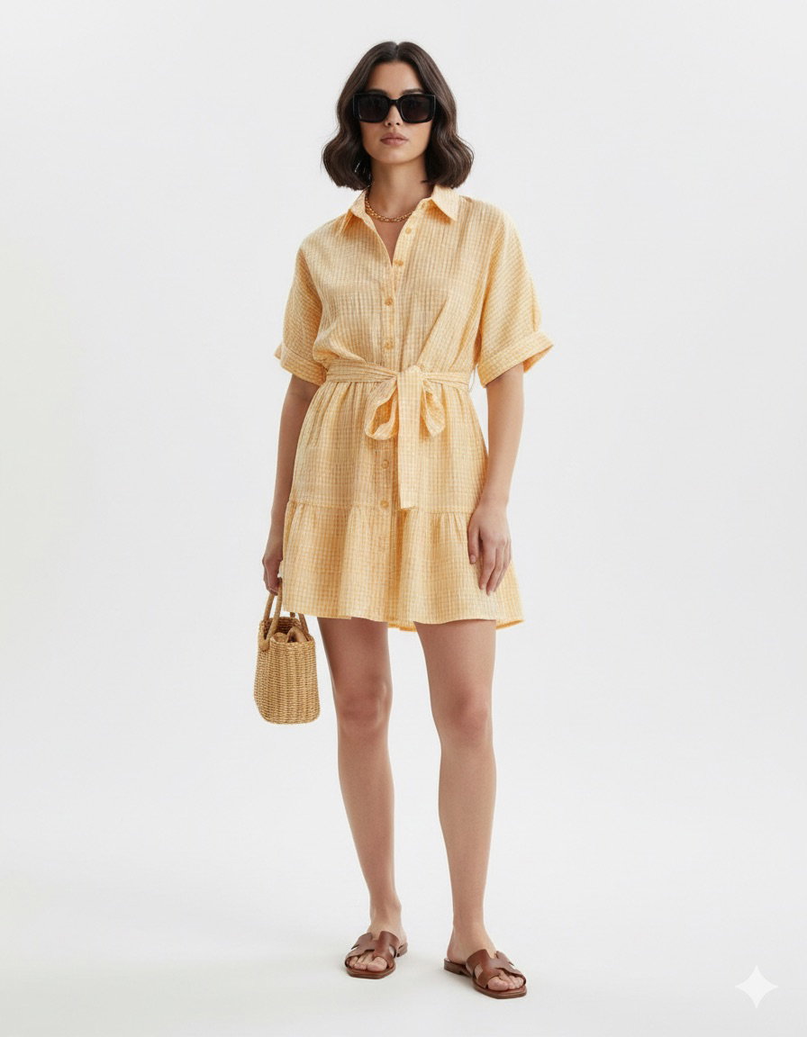 Vestido camisero amarillo 