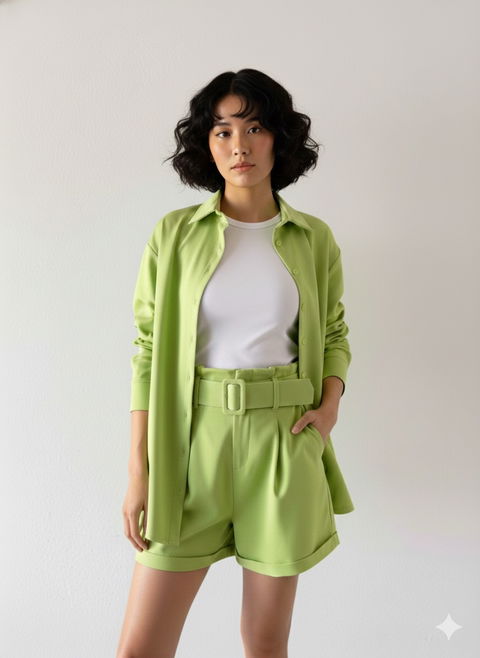 Set short y camisa verde Lima