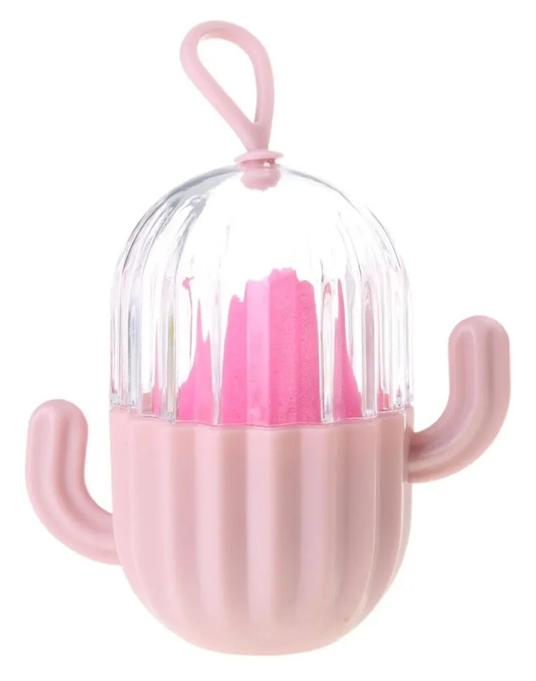 Esponja para maquillaje - Estuche en forma de cactus Rosa