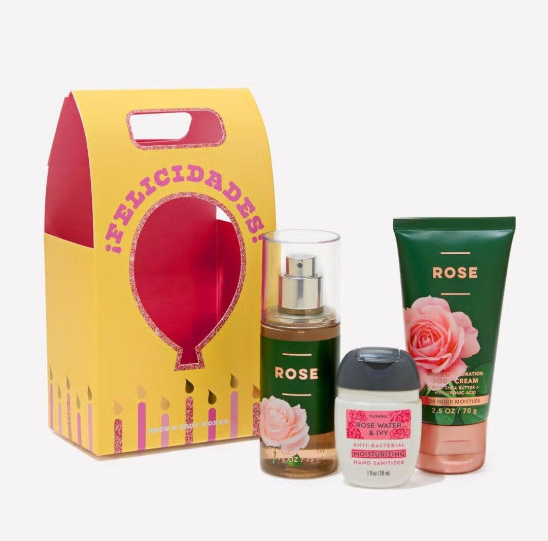 Set de fragancia, antibacterial y Crema ROSE de Bath & Body Works