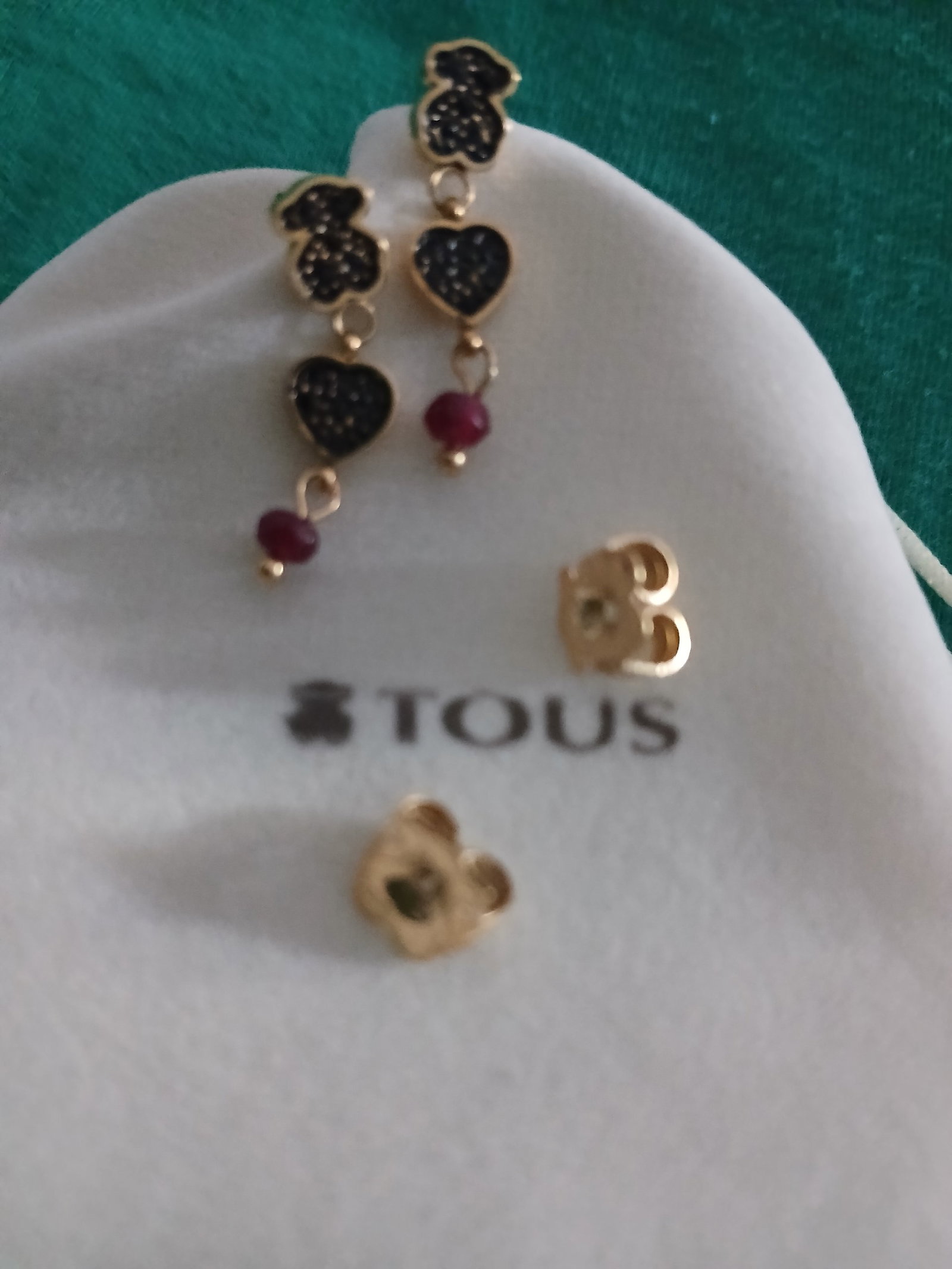 Aretes oso corazon colgantes