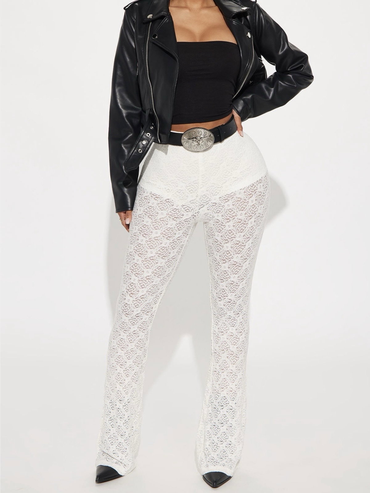 Pantalón de Encaje Blanco Talla L Nuevo
