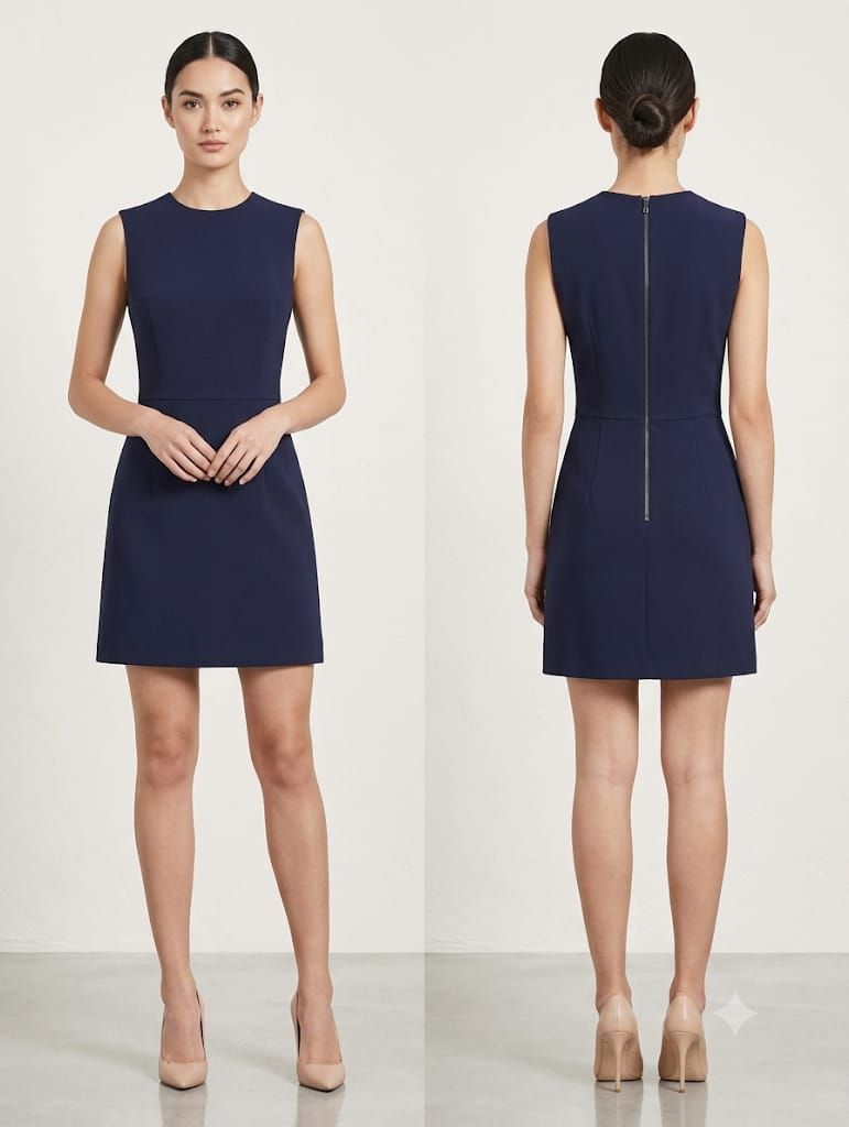 Vestido de mujer azul marino sin mangas