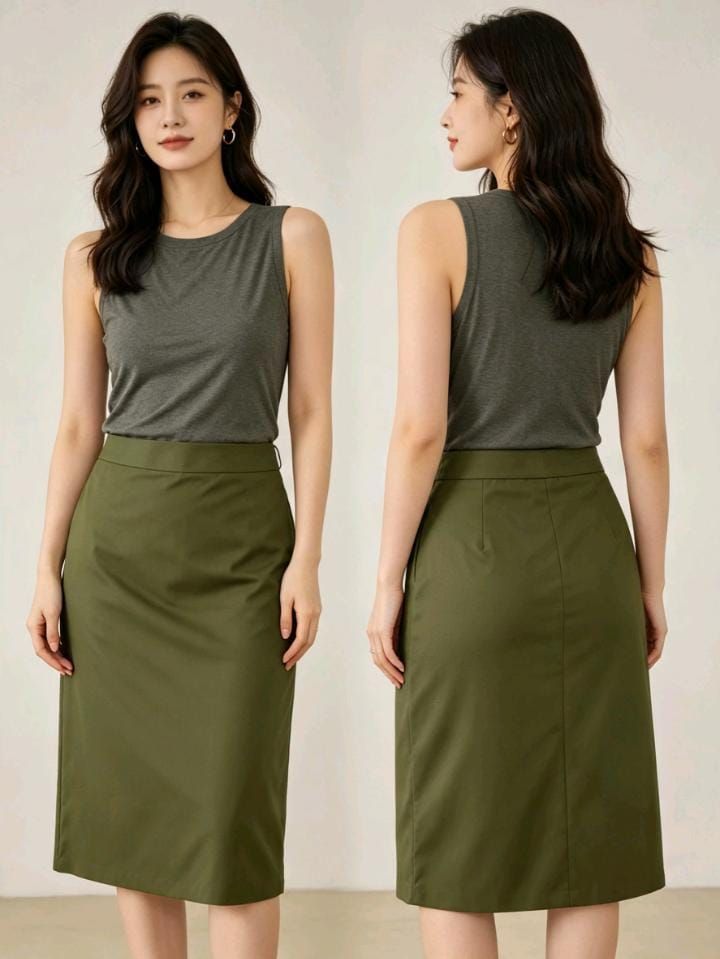 Falda verde olivo
