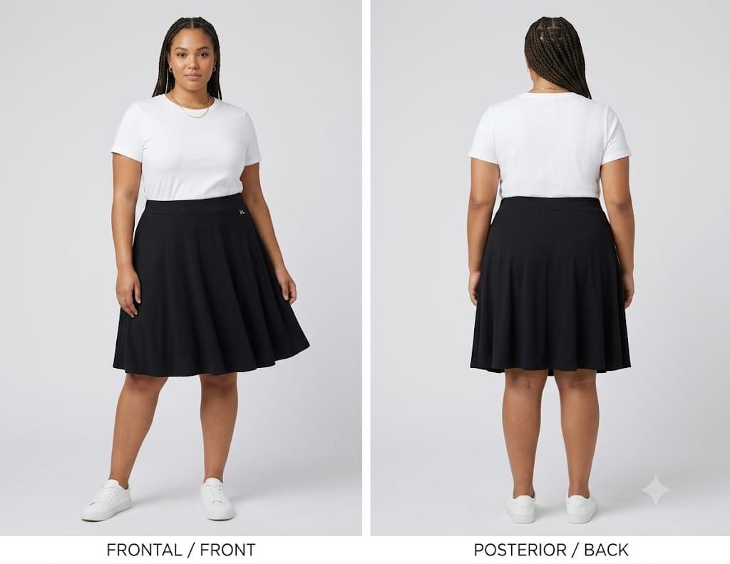 Falda negra de mujer, cómoda y versátil